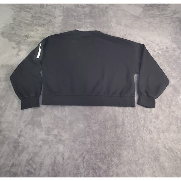 Adidas Originals Women's Sz M Essentials Fleece Crew Sweatshirt Black C26-47 - Picture 8 of 9